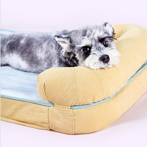 All Season Breathable Orthopedic Dog Bed with Waterproof Liner and Pillow - Image 3